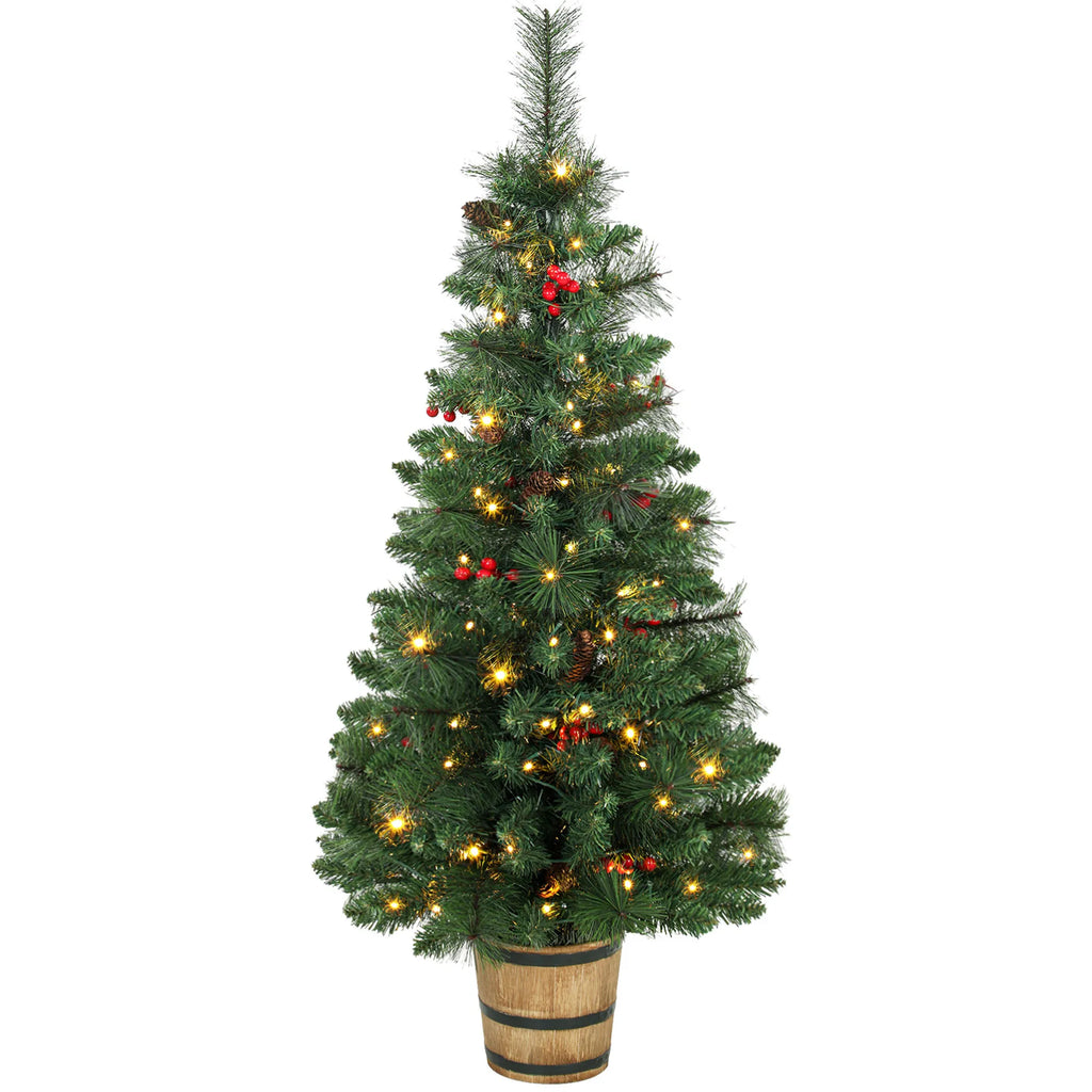 Dirbtinė kalėdinė eglutė su 100 LED lempučių, 120 cm