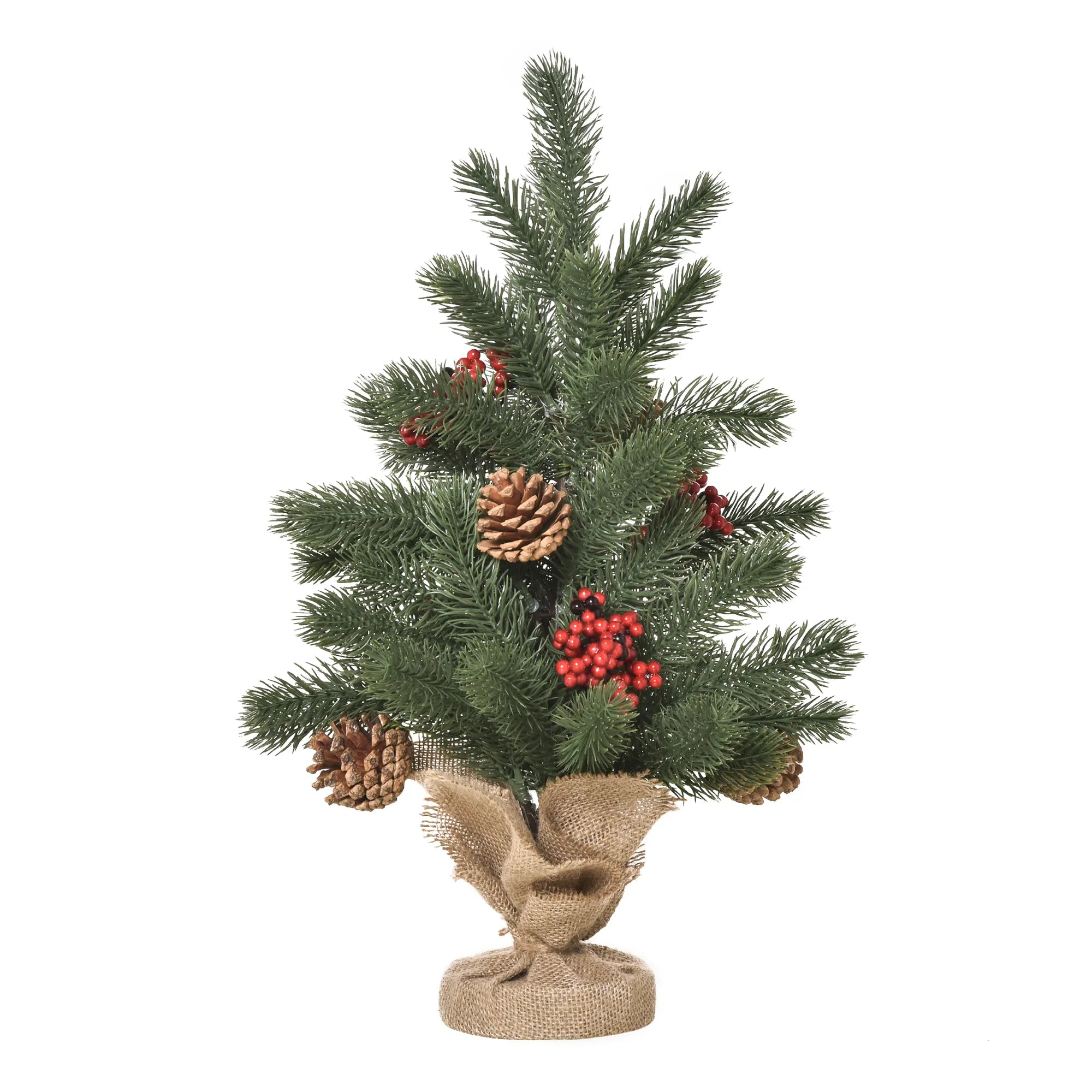 Dirbtinė kalėdinė eglutė su papuošimais, 50 cm, žalia