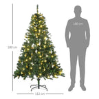 Dirbtinė Kalėdų eglutė su LED apšvietimu ir žaisliukais, 180 cm, žalia