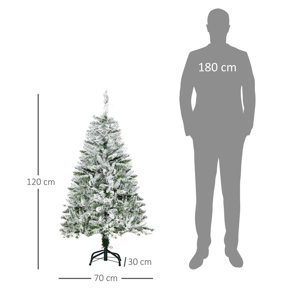 Dirbtinė Kalėdų eglutė su sniego efektu, 120 cm, žalia/balta
