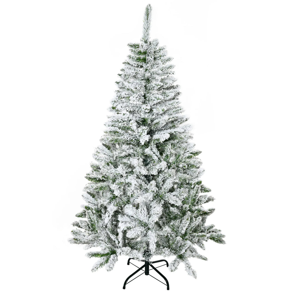 Dirbtinė Kalėdų eglutė su sniego efektu, 150 cm, žalia ir balta
