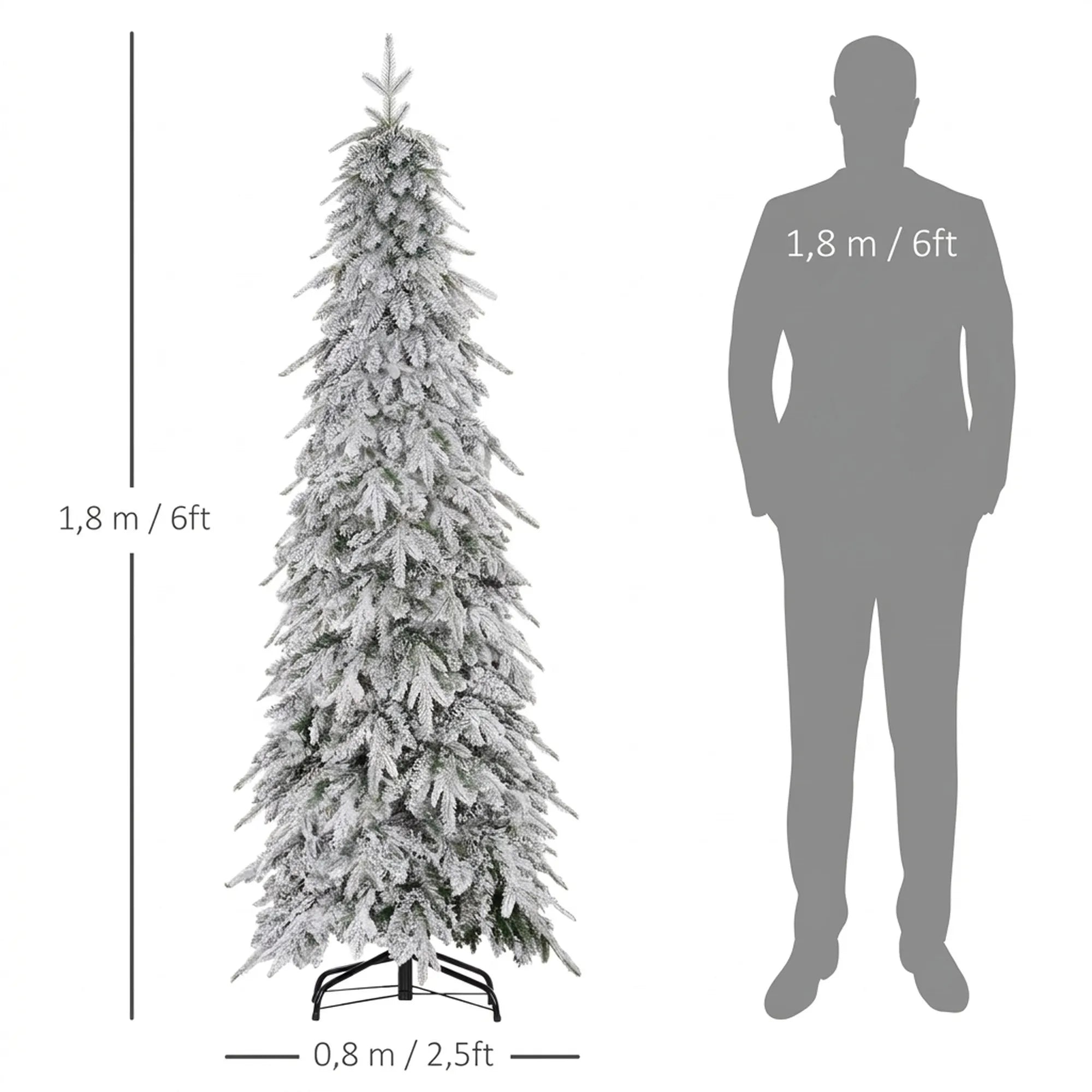 Dirbtinė Kalėdų eglutė su sniegu, 180 cm, žalia
