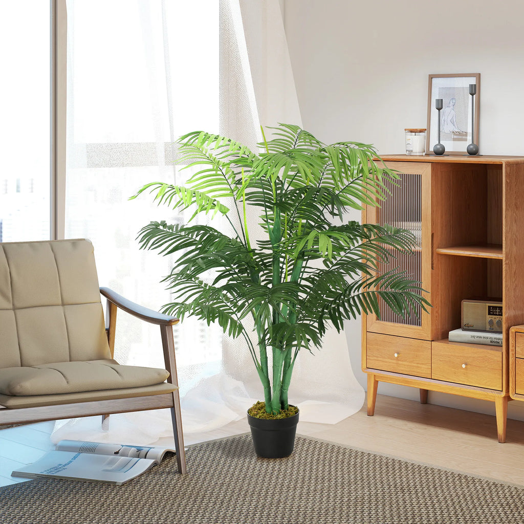 Dirbtinė palmė, 125 cm, su vazonu, žalia
