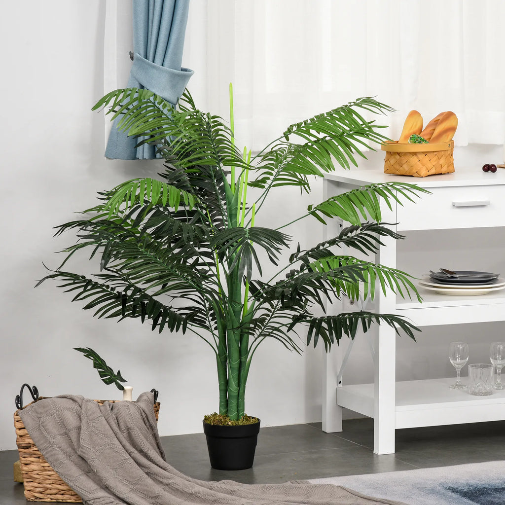 Dirbtinė palmė, 125 cm, su vazonu, žalia