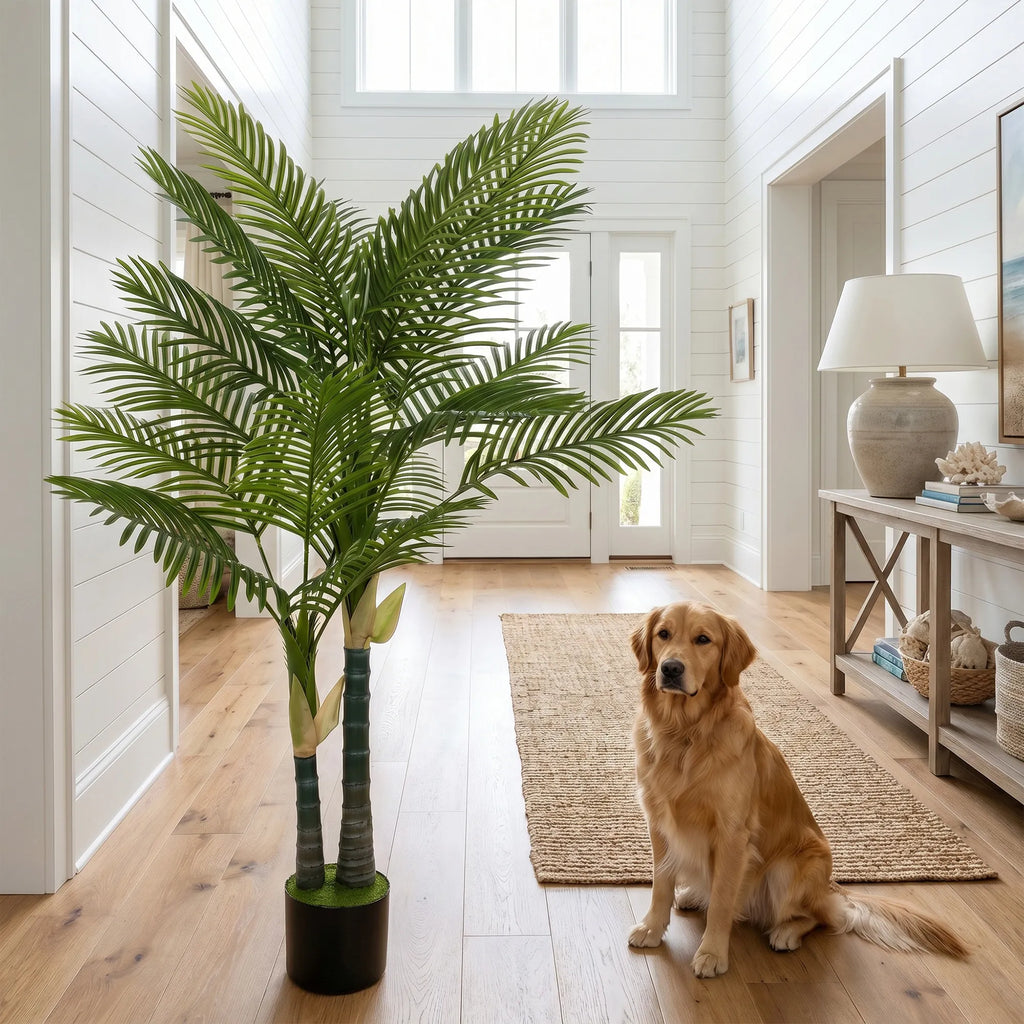 Dirbtinė palmė, 150 cm aukščio dekoratyvinė kambarinė gėlė, žalia
