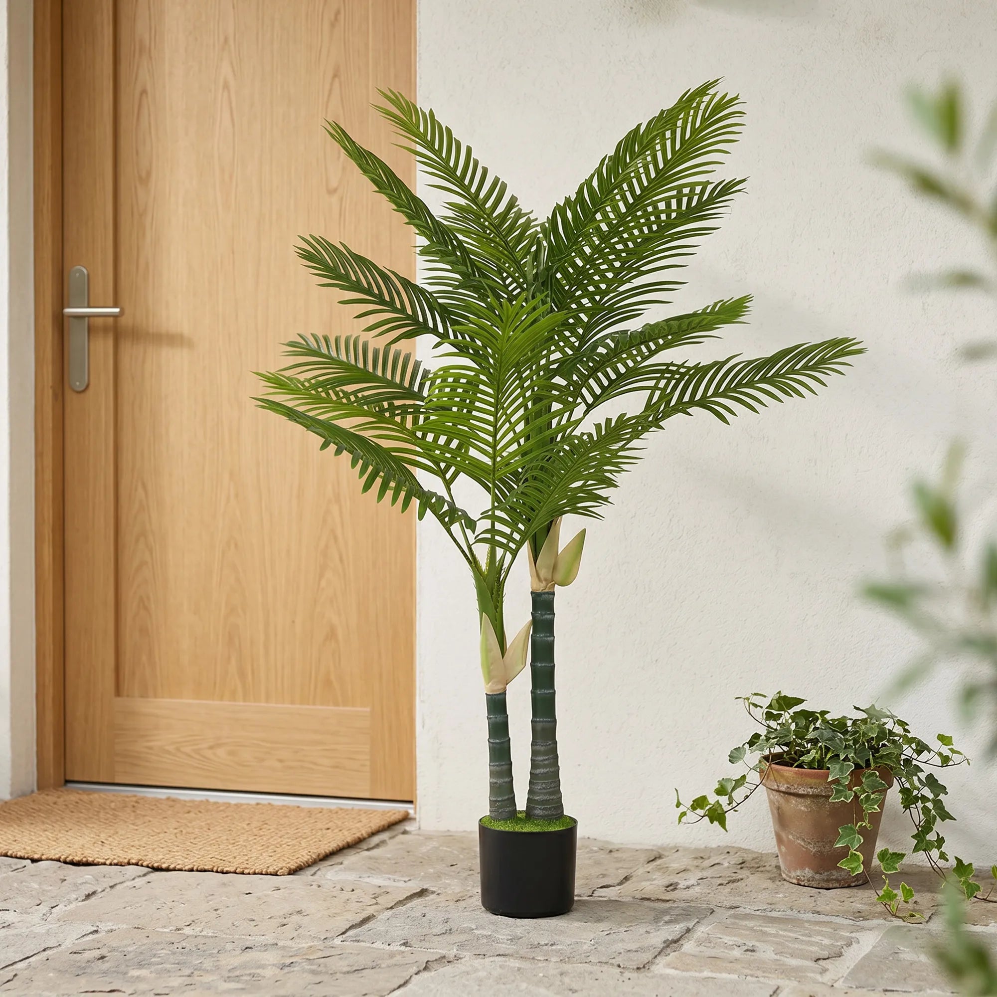 Dirbtinė palmė, 150 cm aukščio dekoratyvinė kambarinė gėlė, žalia