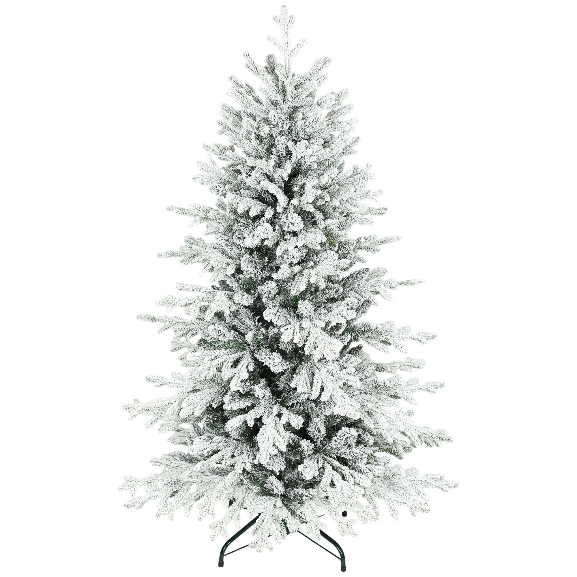 Dirbtinė pušis su sniegu, 150 cm, žalia ir balta