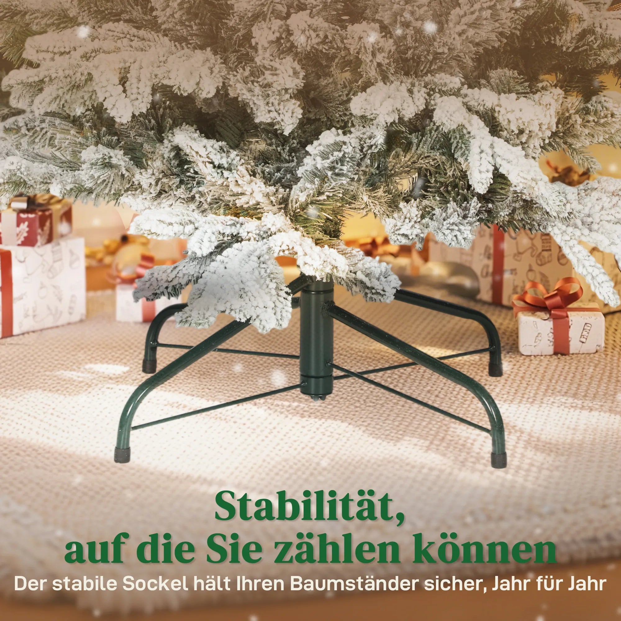 Dirbtinė pušis su sniegu, 150 cm, žalia ir balta