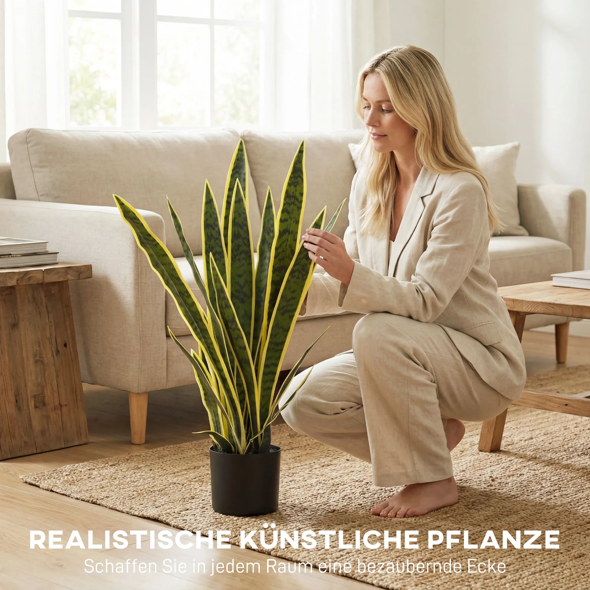 Dirbtinė sanseverija 77 cm žalia