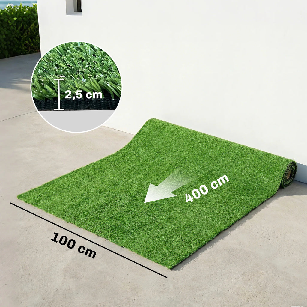 Dirbtinė žolė 100x400 cm, drenuojanti, 10 mm aukščio, žalia