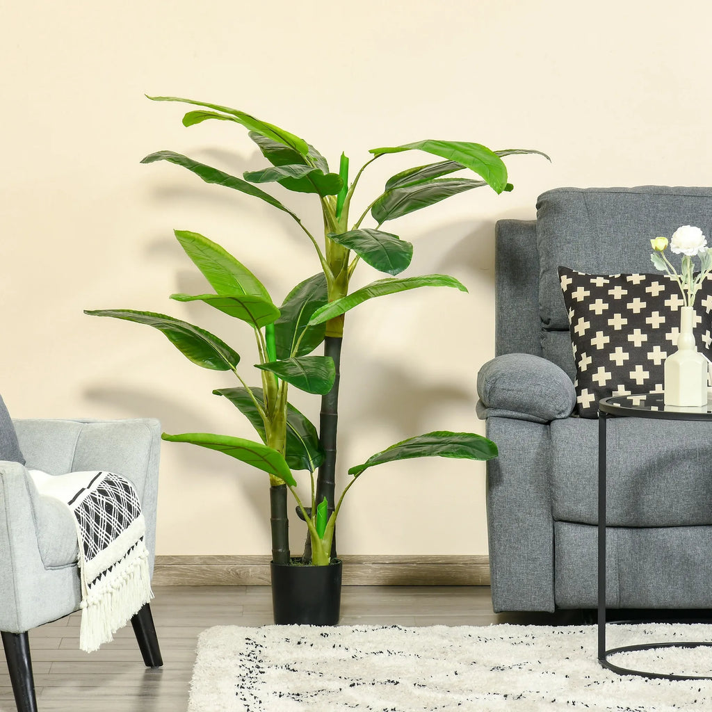 Dirbtinis bananas 150 cm su vazonu, žalias