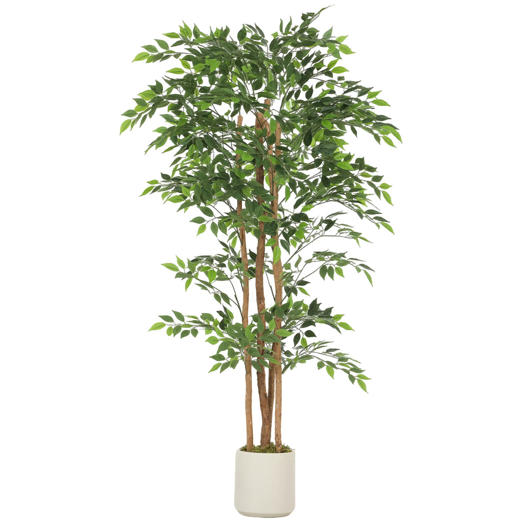 Dirbtinis banijanas su mediniu kamienu, 180 cm, žalias