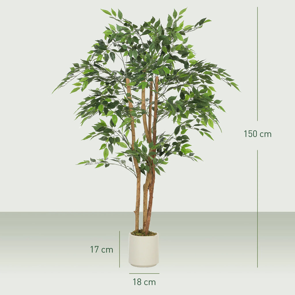 Dirbtinis banijinis medis su vazonu, 150 cm, žalias