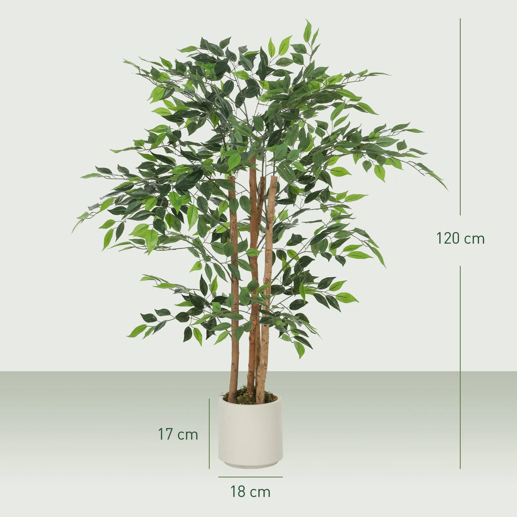 Dirbtinis banjano medis 120 cm su vazonu, žalias