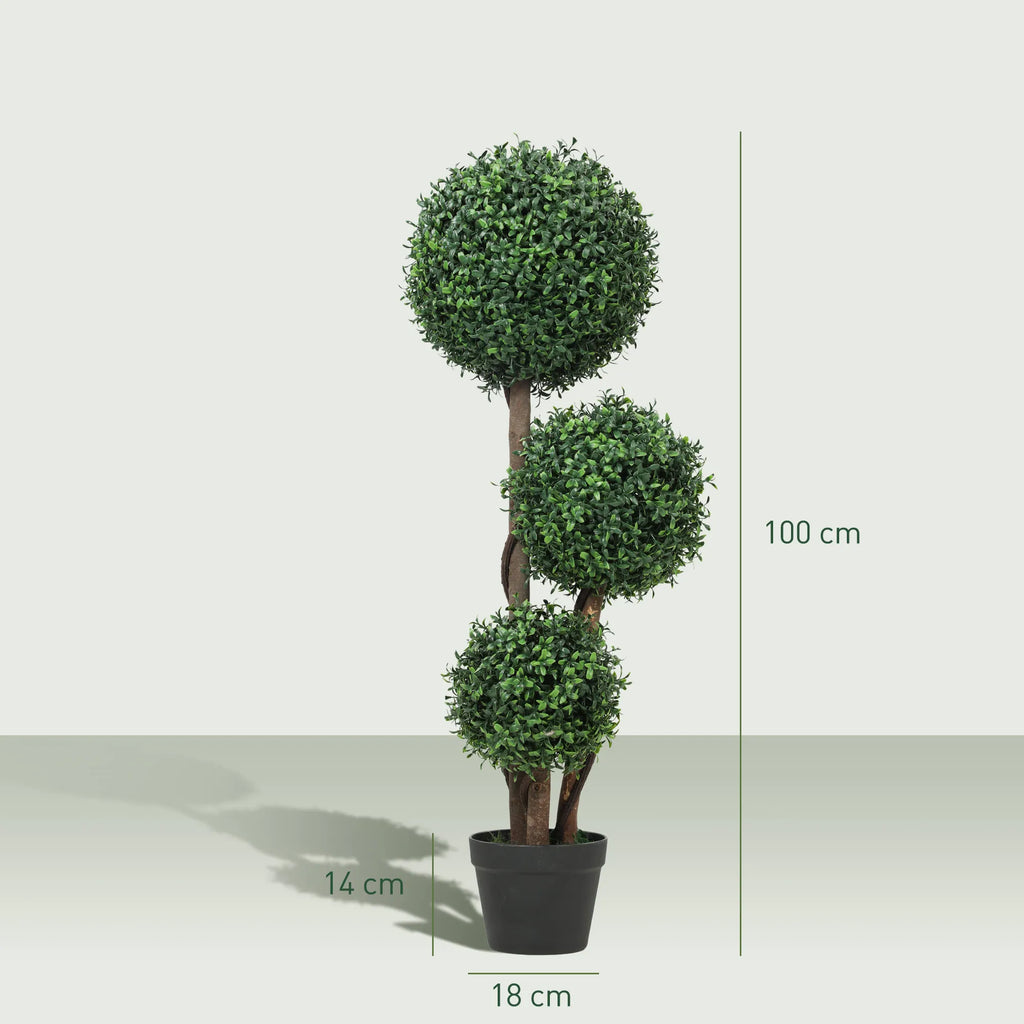 Dirbtinis buksmedis dekoratyvinis, 100 cm, žalias