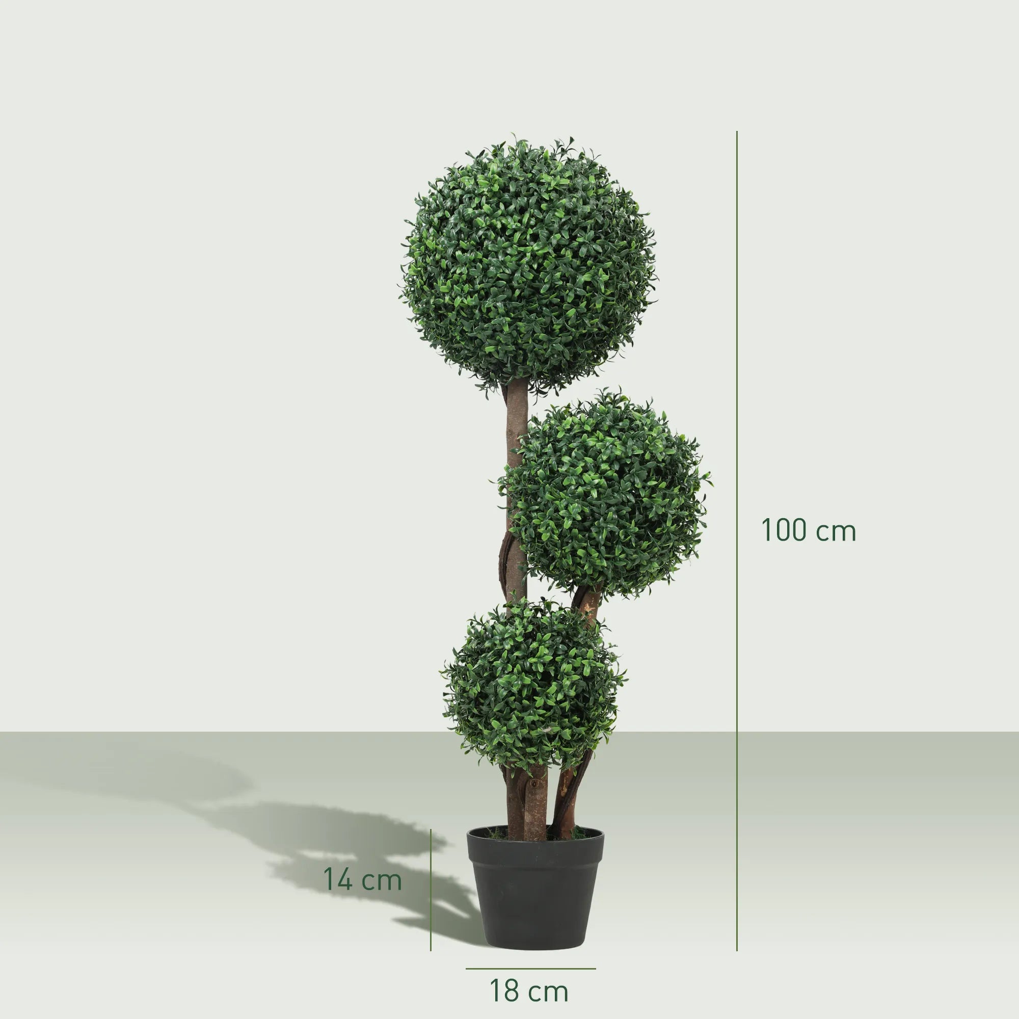 Dirbtinis buksmedis dekoratyvinis, 100 cm, žalias
