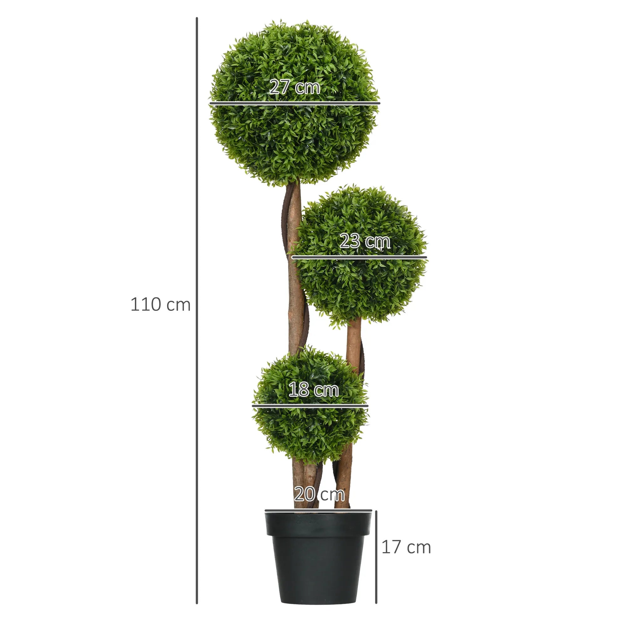 Dirbtinis buksmedis dekoratyvinis, 110 cm aukščio, žalias