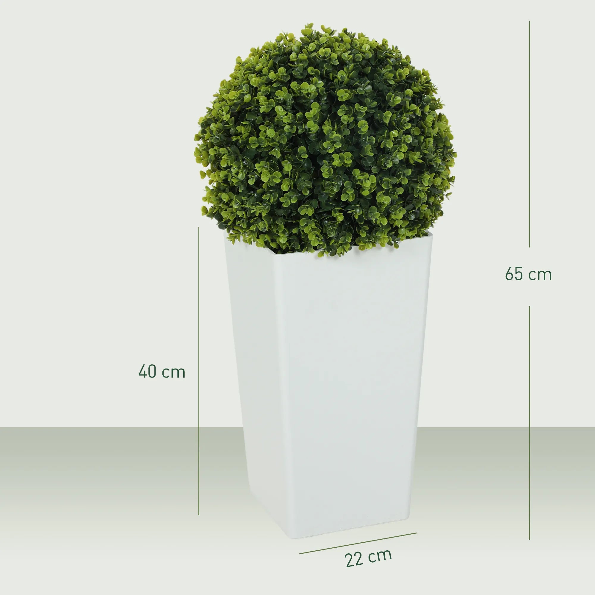 Dirbtinis eukaliptas rutulio formos 65 cm, 2 vnt., žalias