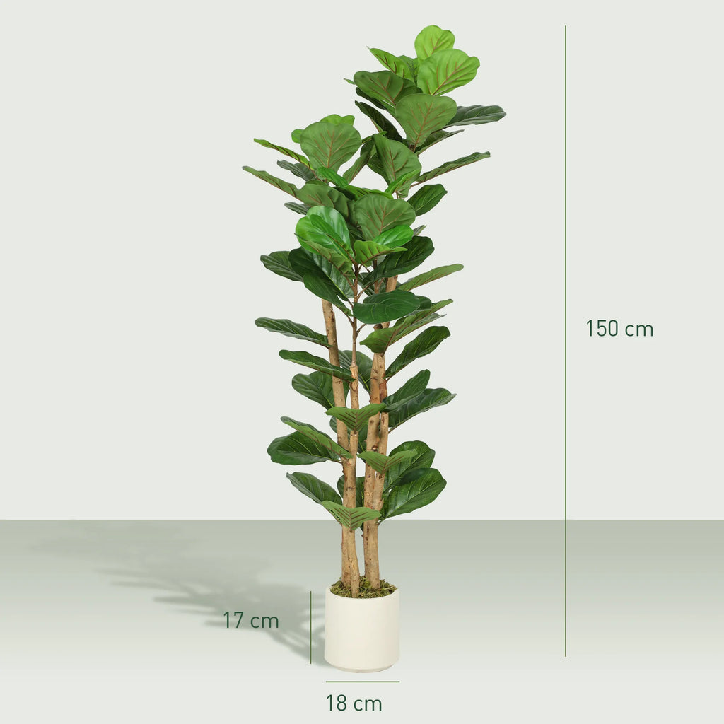 Dirbtinis figmedis su vazonu, 150 cm, žalias