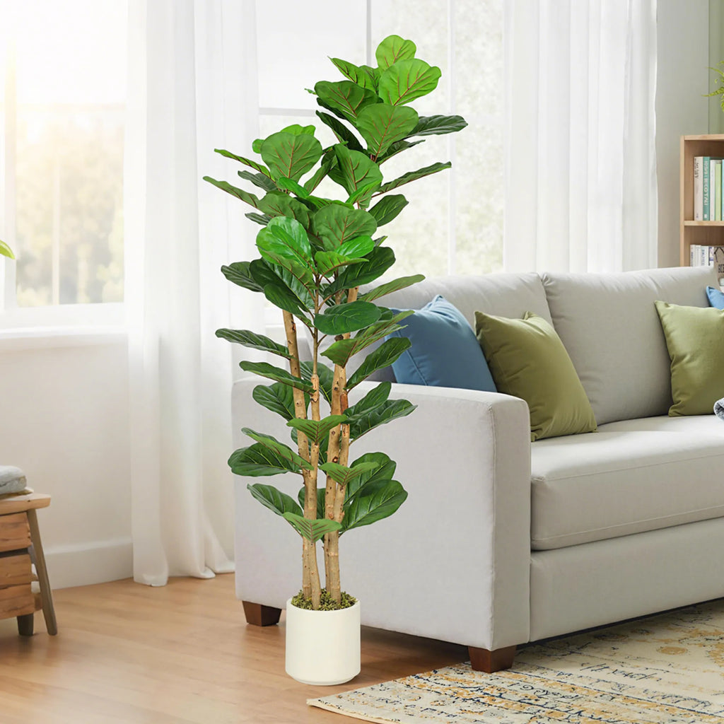 Dirbtinis figmedis su vazonu, 150 cm, žalias