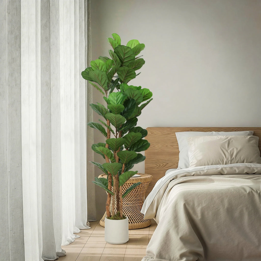 Dirbtinis figmedis su vazonu, 150 cm, žalias