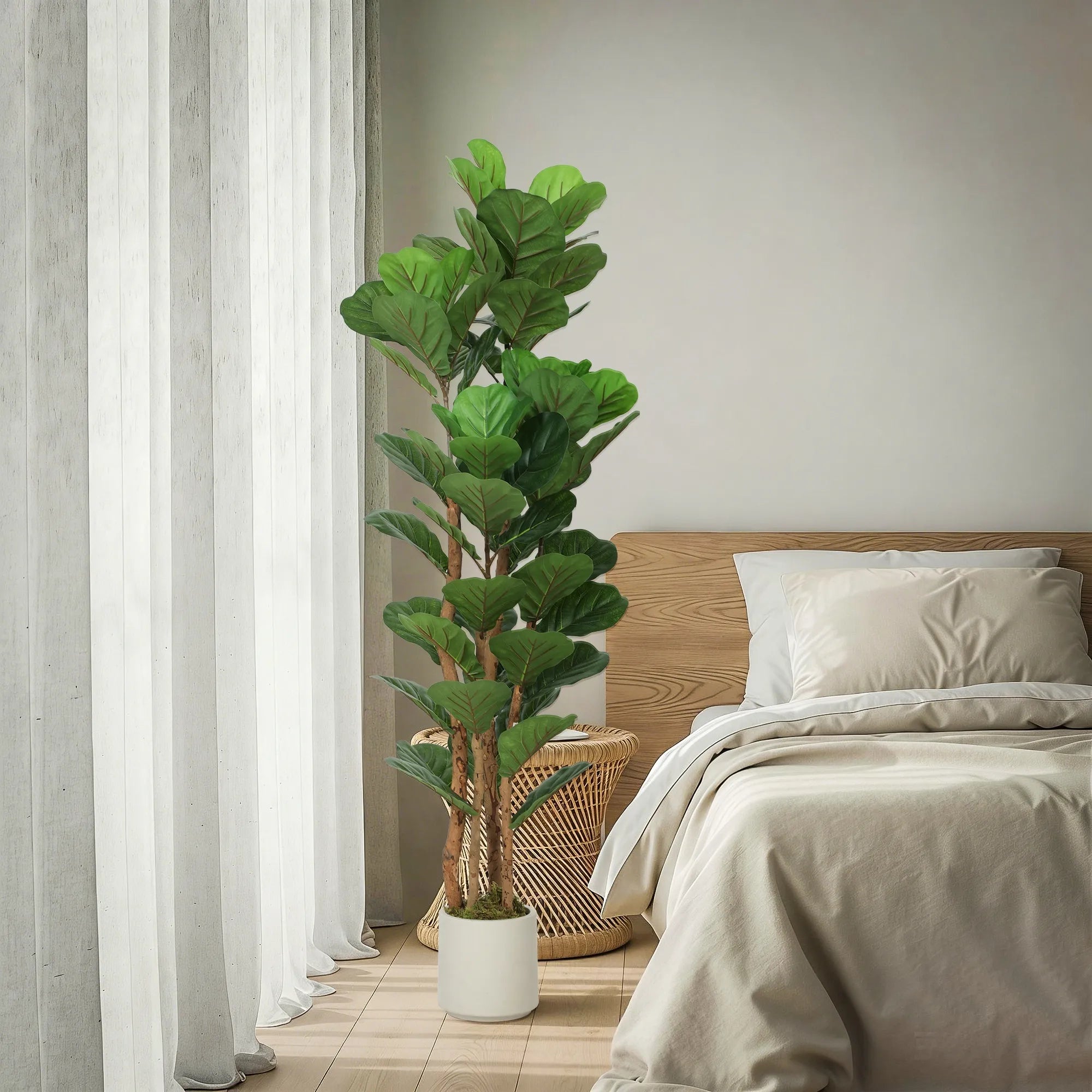 Dirbtinis figmedis su vazonu, 150 cm, žalias