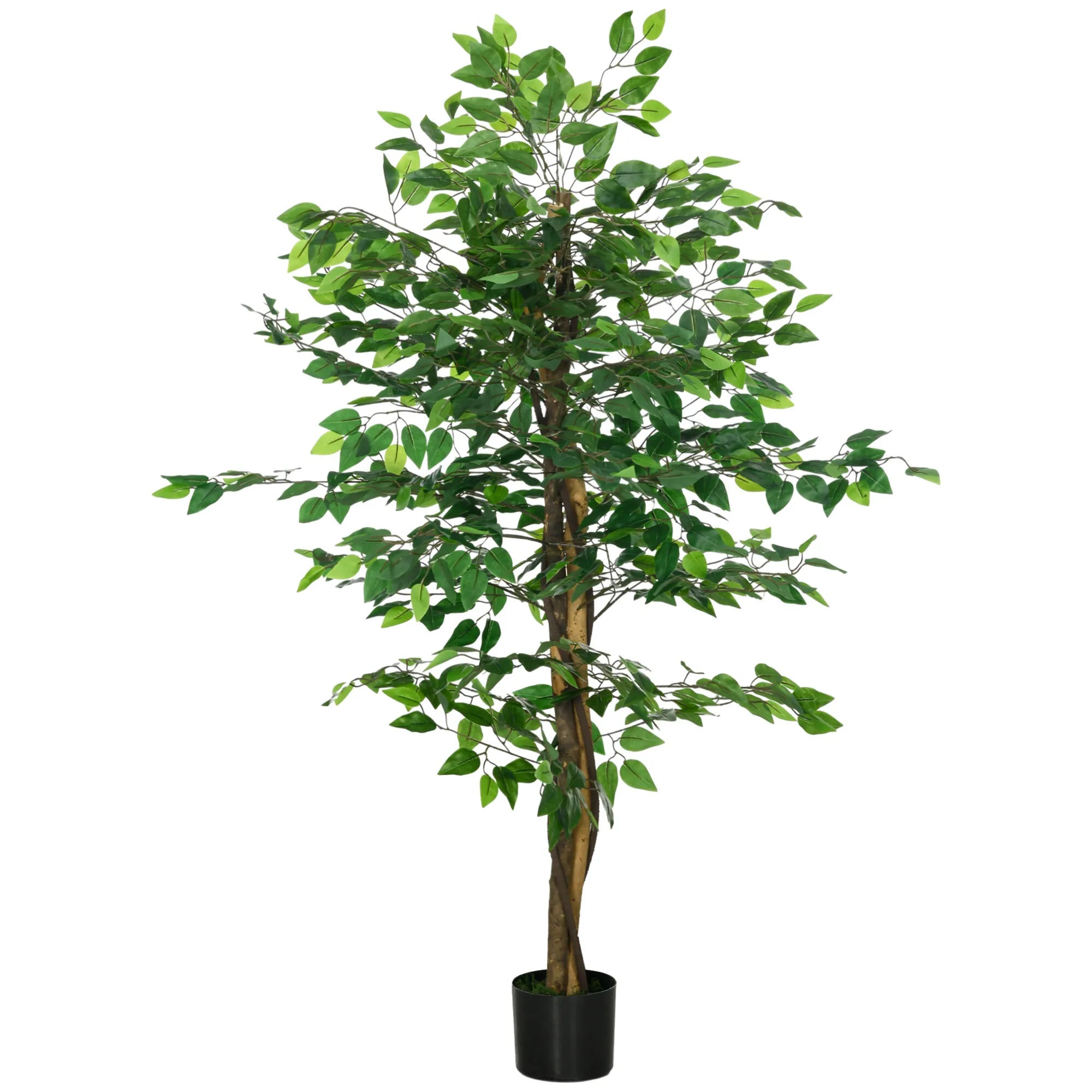 Dirbtinis fikusas su vazonu, 150 cm, žalias
