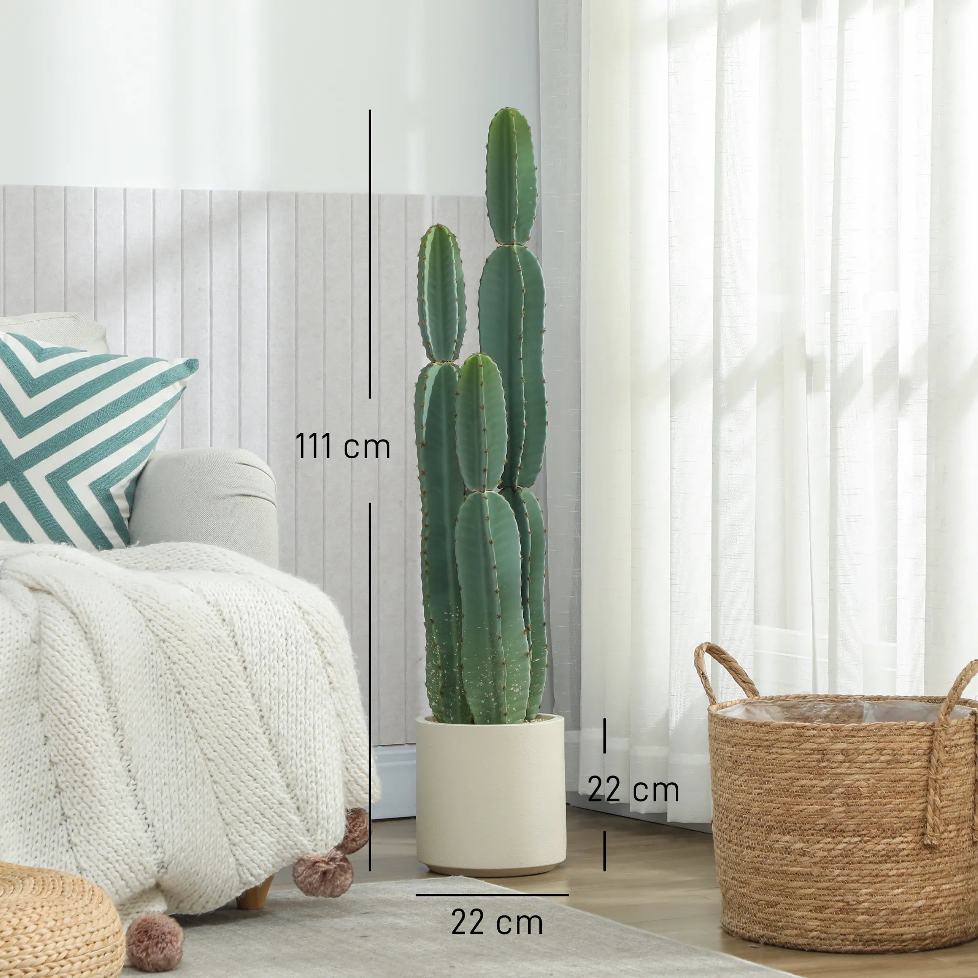 Dirbtinis kaktusas vazone 111 cm, žalias