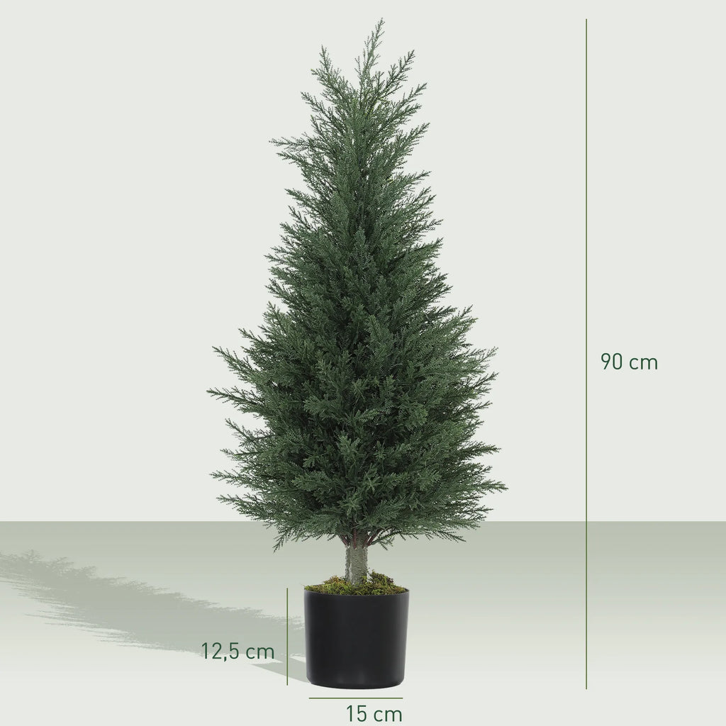 Dirbtinis kiparisas, 90 cm, 2 vnt., žalias