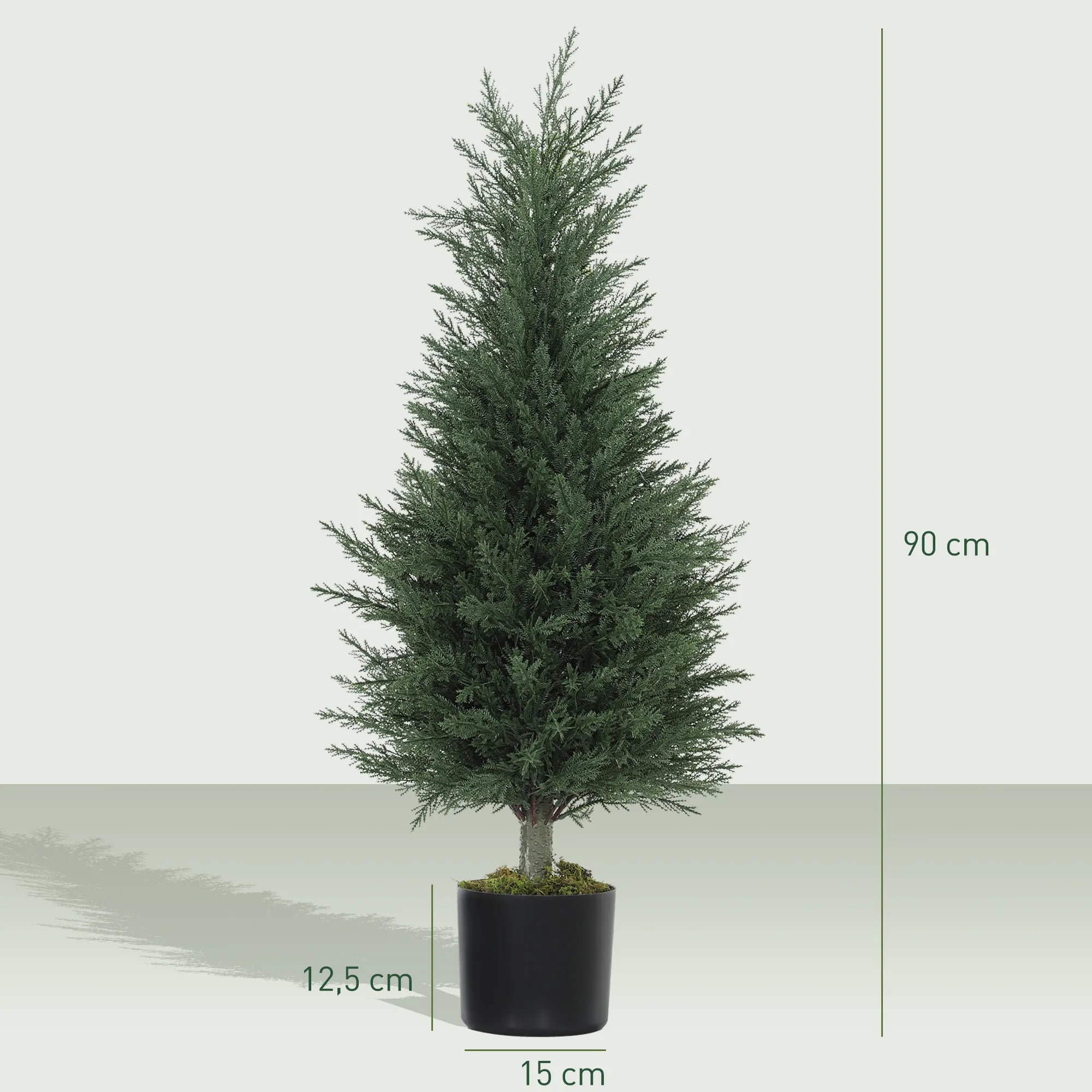Dirbtinis kiparisas, 90 cm, 2 vnt., žalias