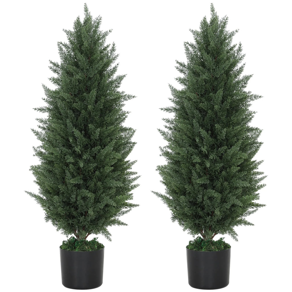 Dirbtinis kiparisas 90 cm su vazonu, 2 vnt., žalias