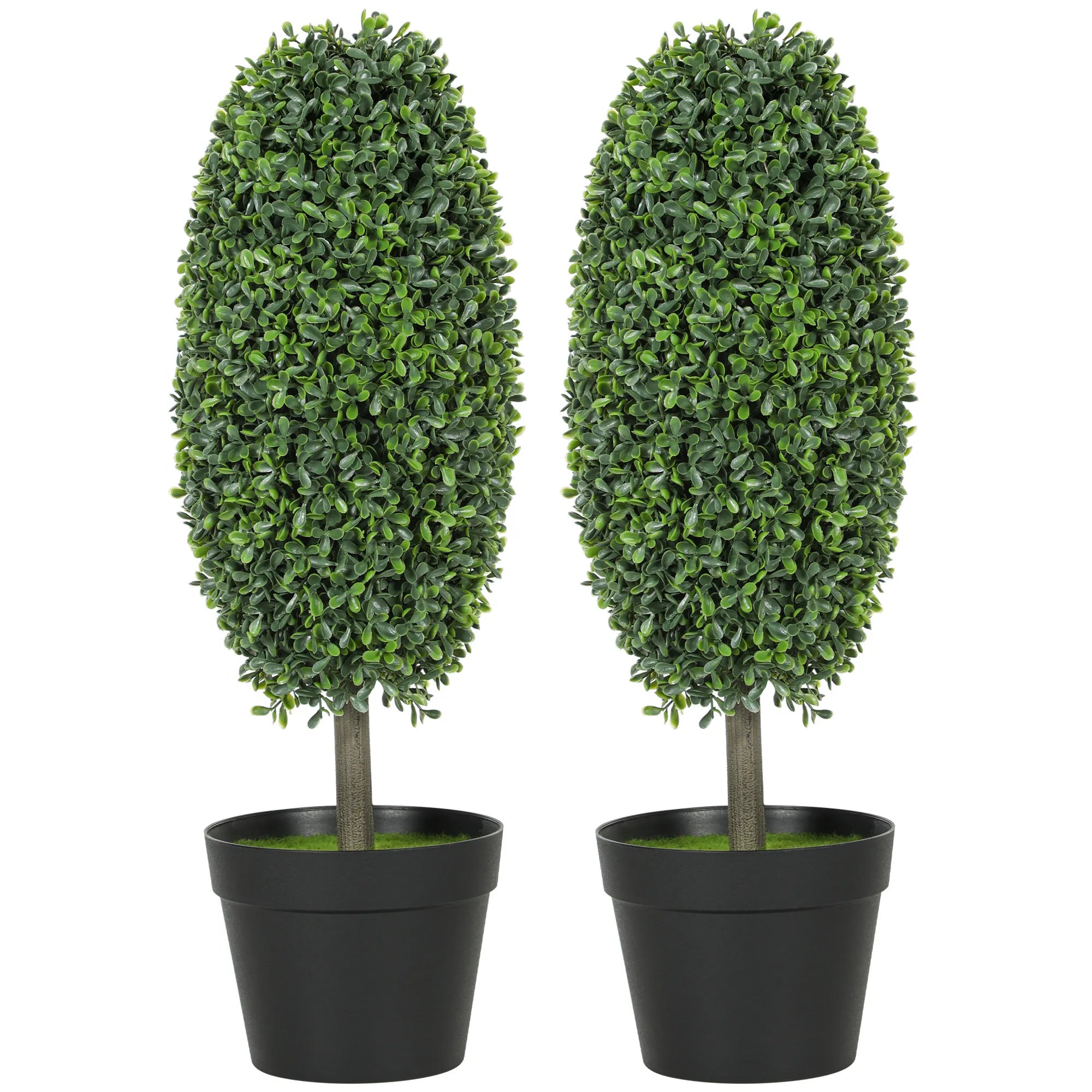 Dirbtinis medelis, 2 vnt., UV atsparus, vazone, 60 cm, žalias