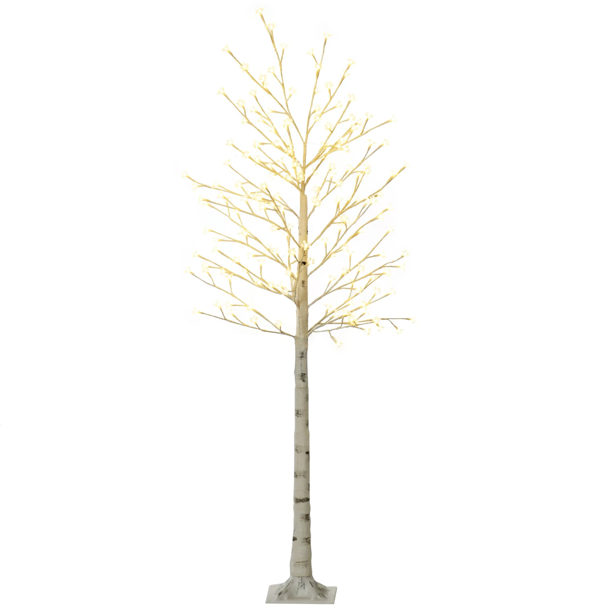 Dirbtinis medelis su 180 LED lempučių, 3 ryškumo lygiais, šiltai baltas, 21,5 × 21,5 × 180 cm