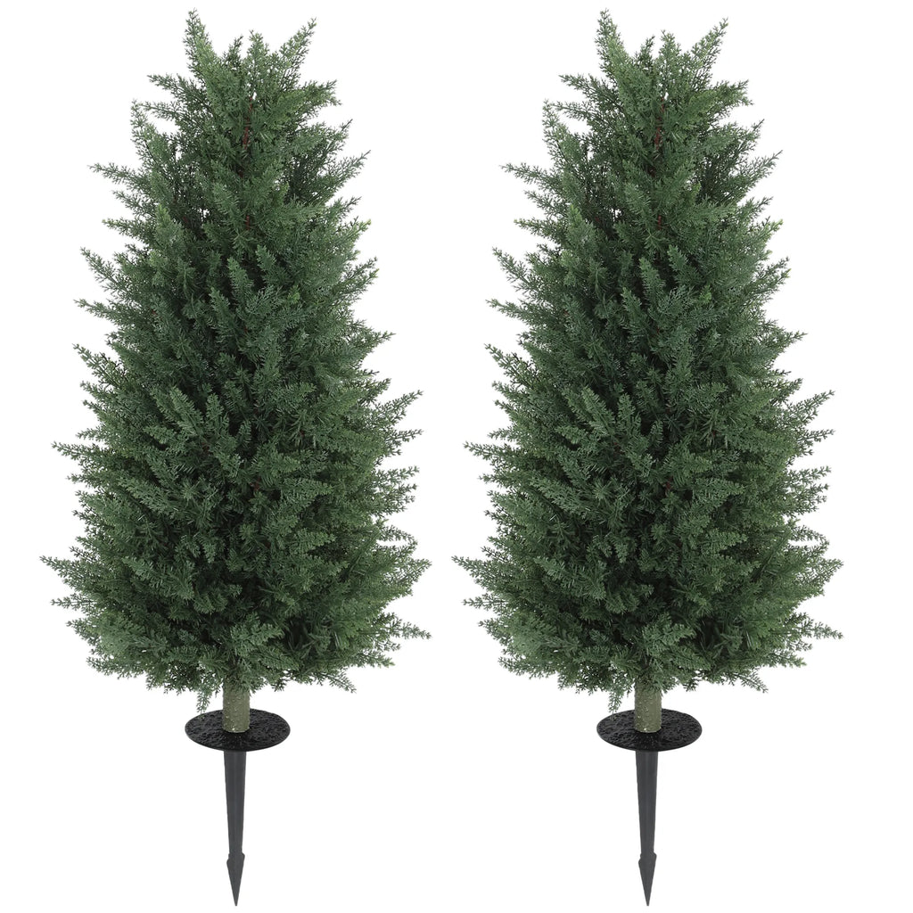 Dirbtinių augalų komplektas, 2 vnt. kipariso medeliai, 100 cm, žali