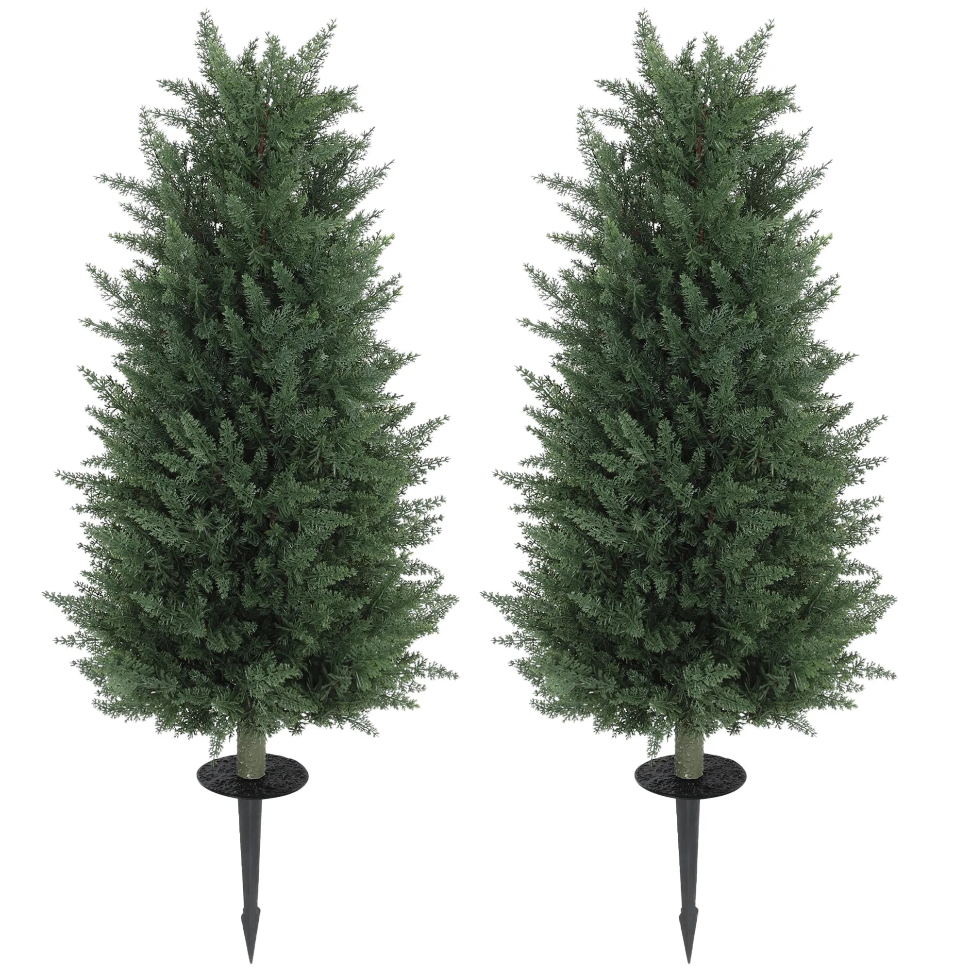 Dirbtinių augalų komplektas, 2 vnt. kipariso medeliai, 100 cm, žali