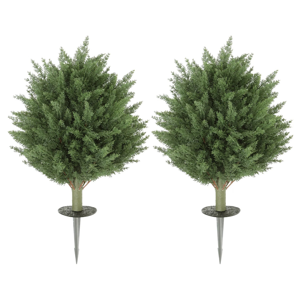 Dirbtinių augalų komplektas, 2 vnt. UV atspari dekoratyvinė kiparisų imitacija, 60 cm, žalia