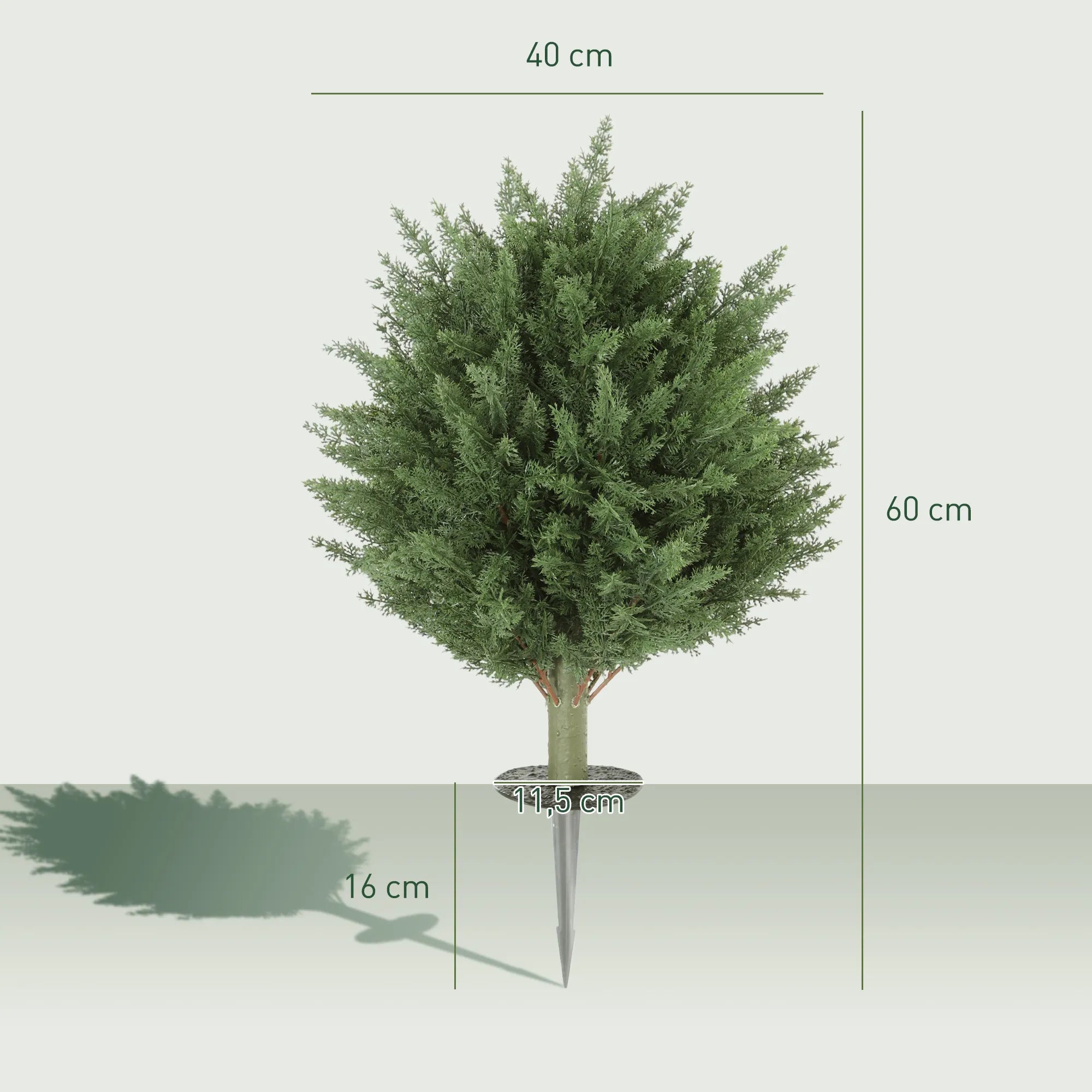 Dirbtinių augalų komplektas, 2 vnt. UV atspari dekoratyvinė kiparisų imitacija, 60 cm, žalia