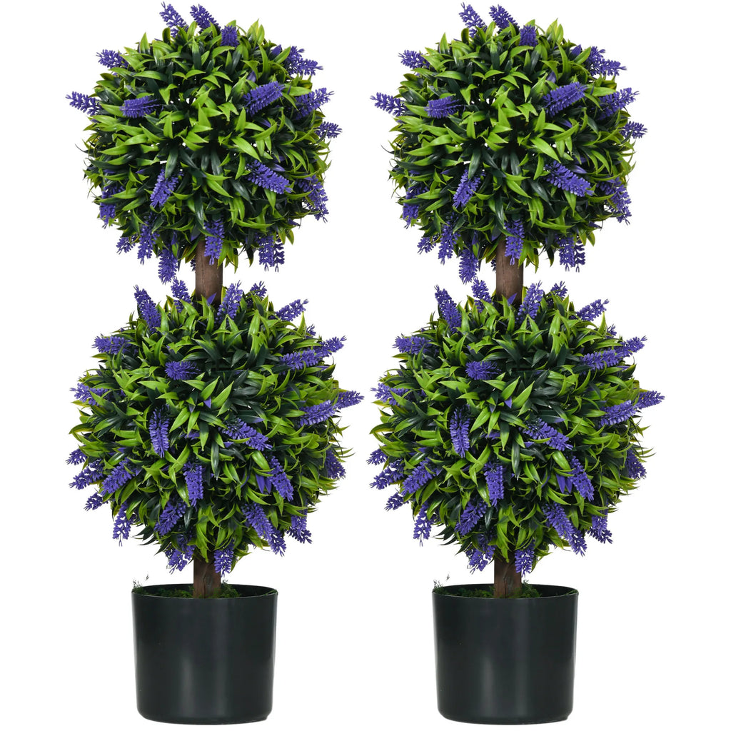 Dirbtinių augalų rinkinys, 2 vnt., atsparūs UV spinduliams, vazonuose, 70 cm