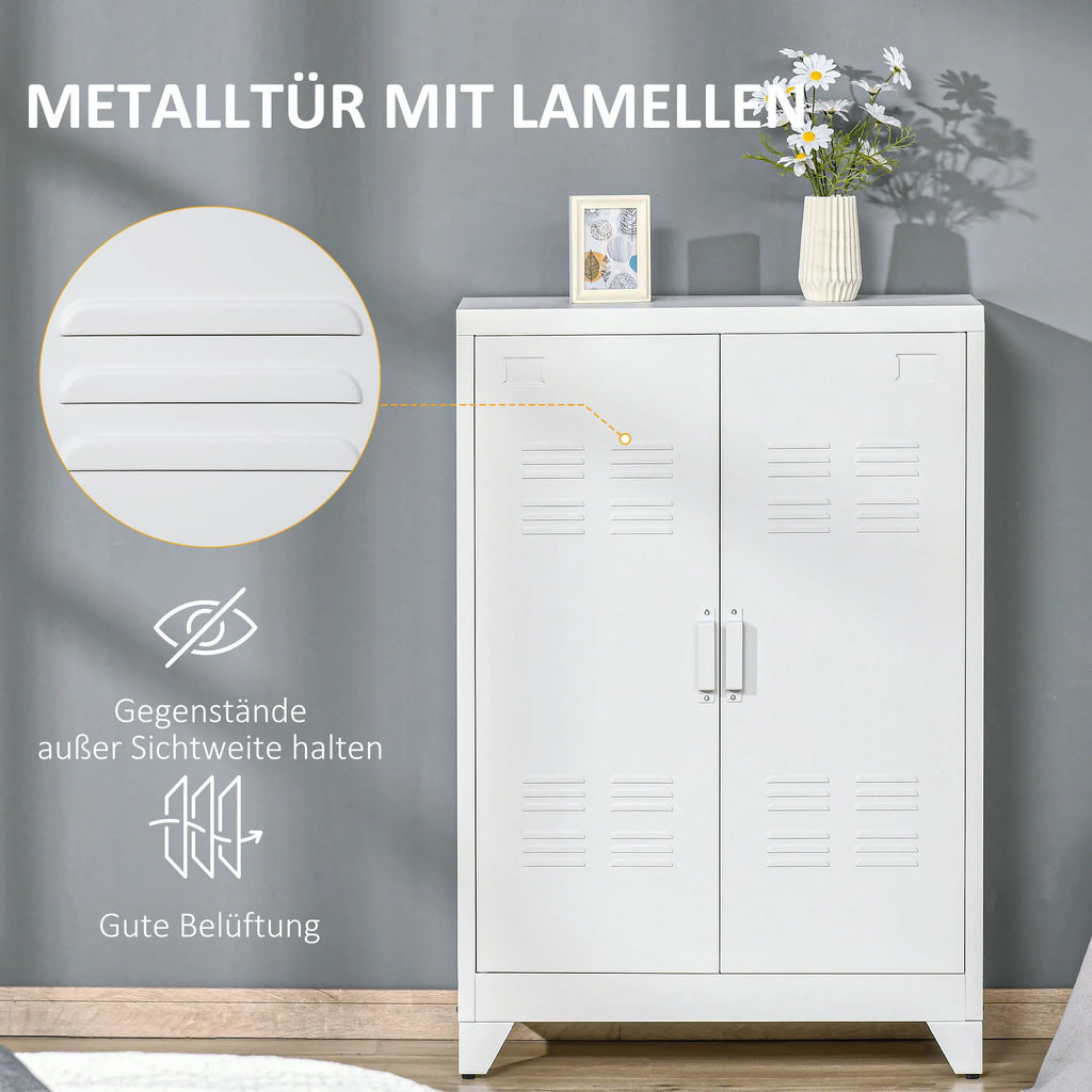 Dokumentų spinta Metalinė spinta Daugiafunkcinė spinta su magnetinėmis dvigubomis durimis 75 x 33 x 110 cm Balta