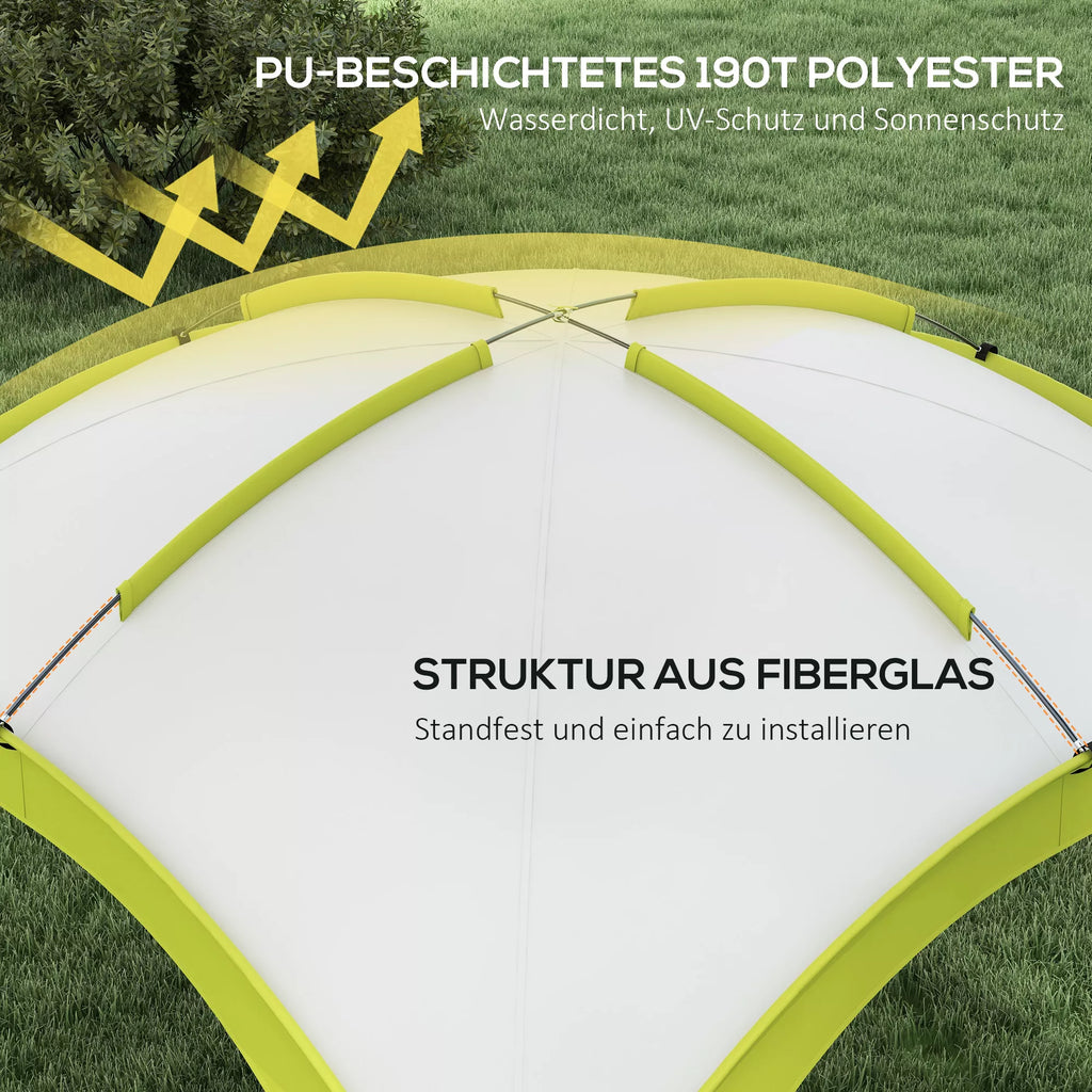 Event Shelter 3,5 x 3,5 m paviljonas su kabliais Durys Vandeniui atsparus Žiemai pritaikytas Sodo paviljonas Žalias