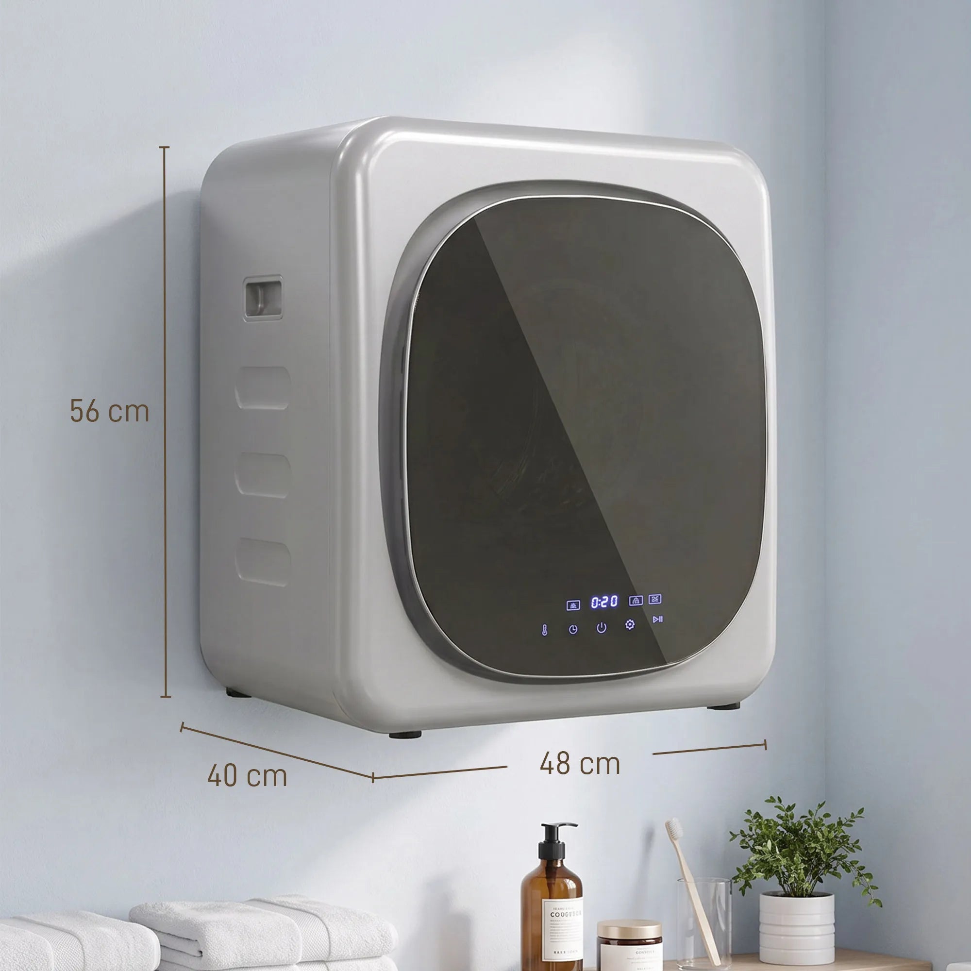 Drabužių džiovyklė, 2,5 kg, 800 W, su išmaniuoju režimu, sidabrinė