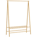 Drabužių stovas su batų lentyna, 116 x 43,5 x 160 cm, natūralios medienos