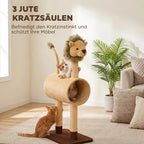 Draskyklė katėms, 104 cm, su tuneliu ir draskymo stulpais, iki 7 kg