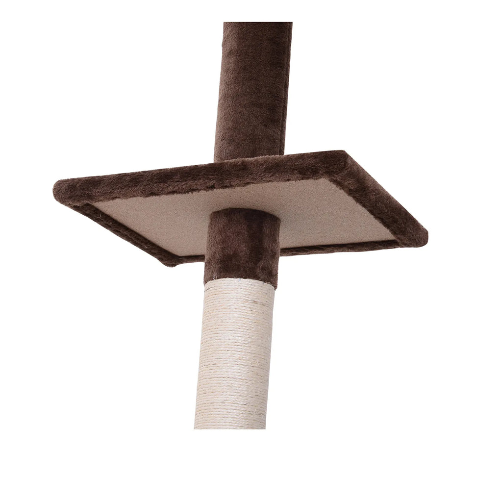Draskyklė katėms nuo grindų iki lubų, reguliuojamo aukščio, 230–260 cm, ruda