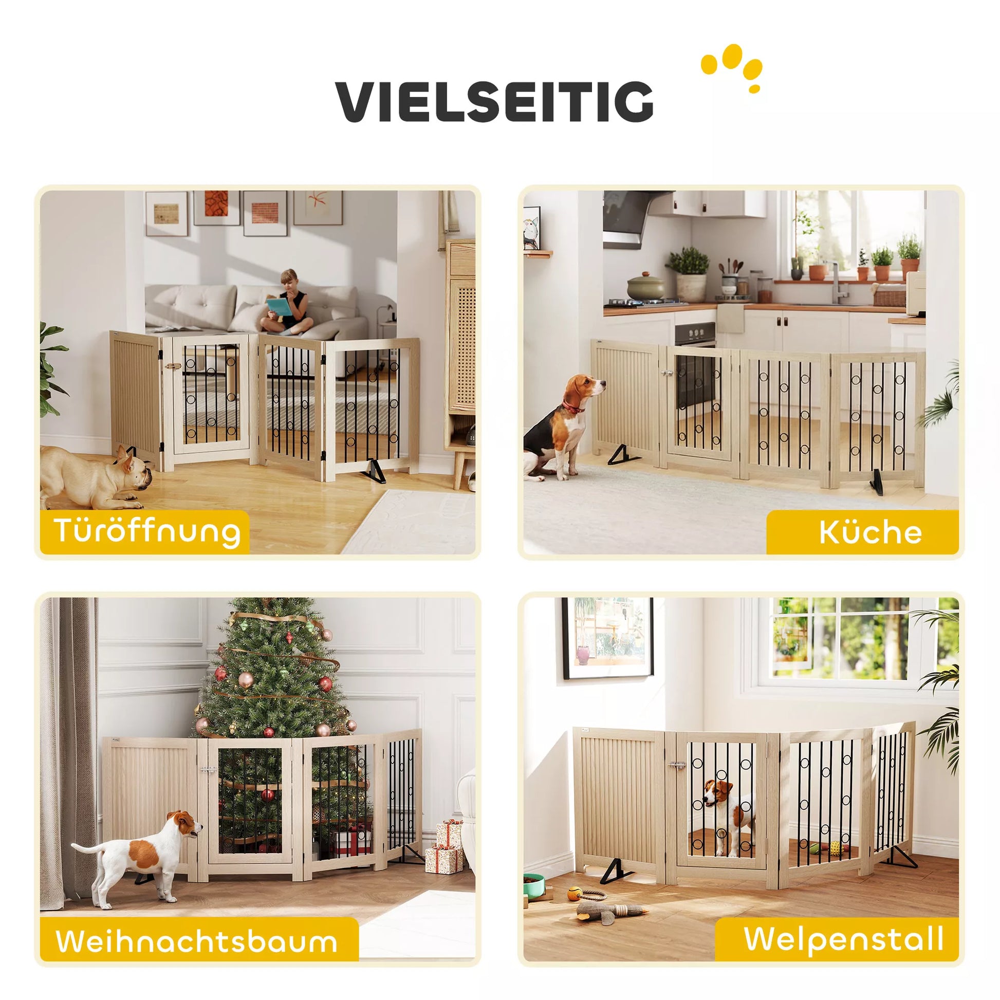 Atskirai stovinti naminių gyvūnų vartai, šunų grotelės su durimis, 4 plokštės, skirtos koridoriui, laiptams, durų rėmams, MDF, plienas