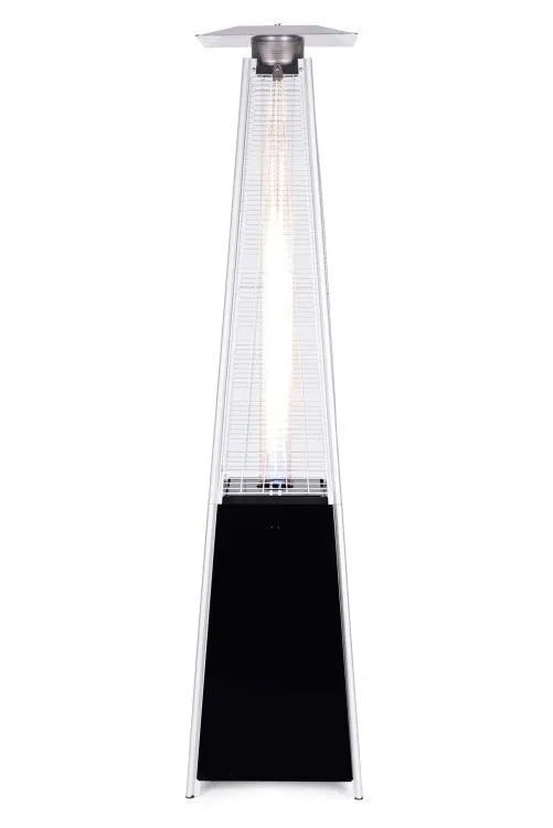 Dujinis terasos šildytuvas 13 kW, piramidė su stikliniu vamzdžiu, 227 cm, juodas
