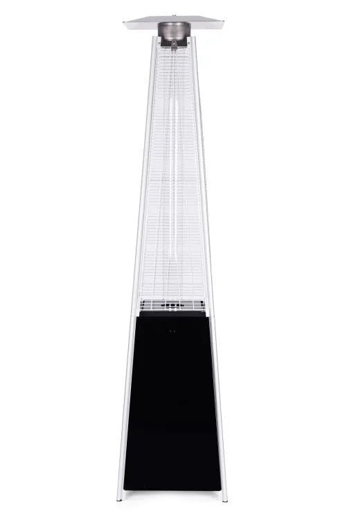Dujinis terasos šildytuvas 13 kW, piramidė su stikliniu vamzdžiu, 227 cm, juodas