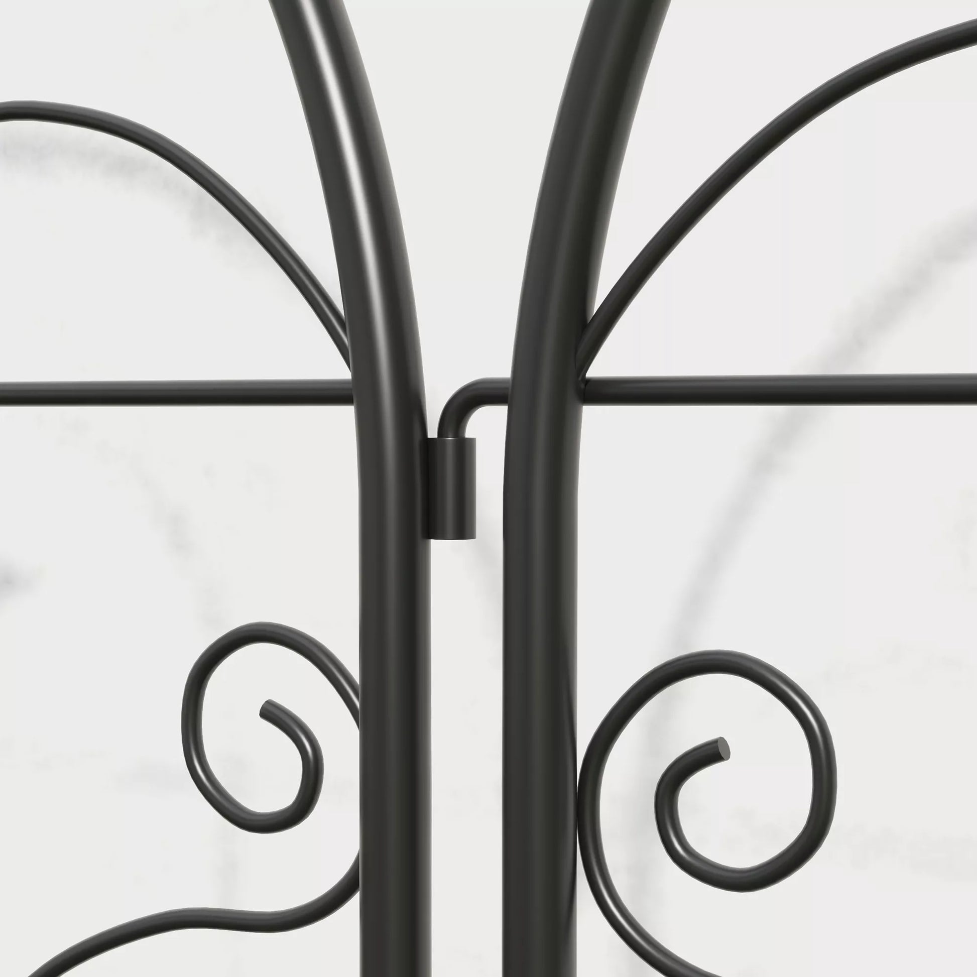 Metalinis 2 vnt. rinkinys, skirtas įsmeigti, nerūdijantis, su paukščių motyvu, skirtas vijoklinėms augalams, 50x120 cm, juodas