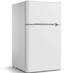 Dviduris mini šaldytuvas su šaldiklio skyriumi, reguliuojamu termostatu, 90 l, baltas