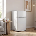 Dviduris mini šaldytuvas su šaldiklio skyriumi, reguliuojamu termostatu, 90 l, baltas